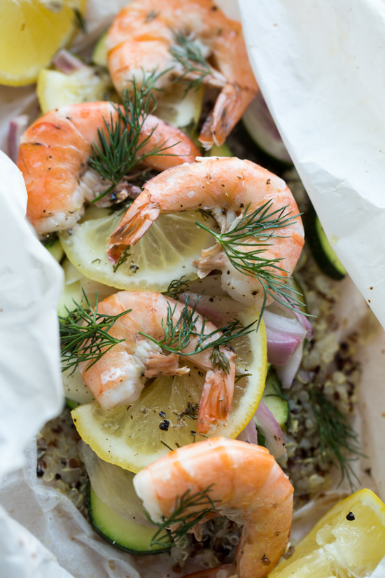 Shrimp in parchment paper