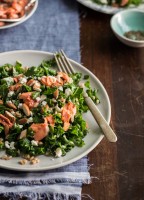 kale salad with salmond