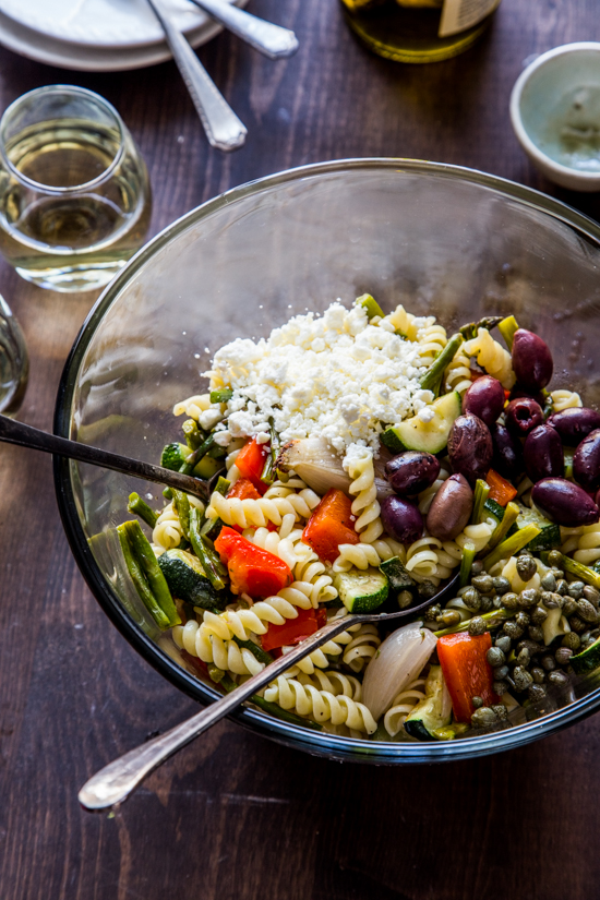 Rotini with Roasted Vegetables and Olives by Jelly Toast