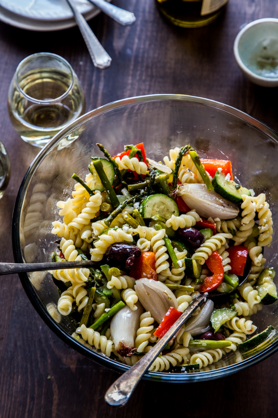 Rotini with Roasted Vegetables and Olives by Jelly Toast