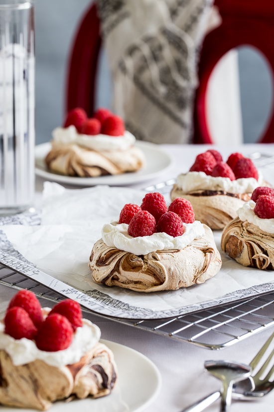 Chocolate Swirl Meringue Nests by Jelly Toast