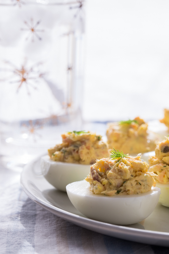 Smoked Salmon Deviled Eggs by Jelly Toast