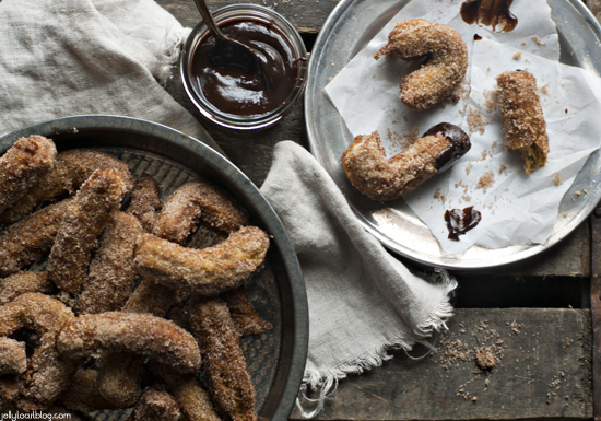 Pumpkin Churros with Chocolate Coffee Sauce by Jelly Toast
