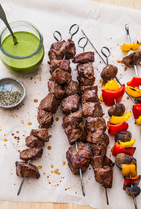 Steak Skewers with Chimichurri by Jelly Toast #SundaySupper