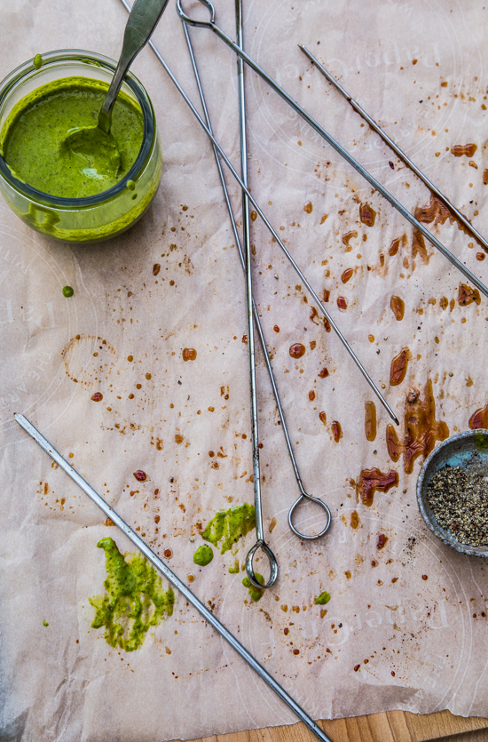 Steak Skewers with Chimichurri by Jelly Toast #SundaySupper