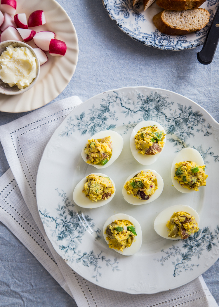 Nicoise Deviled Eggs | JellyToastBlog.com