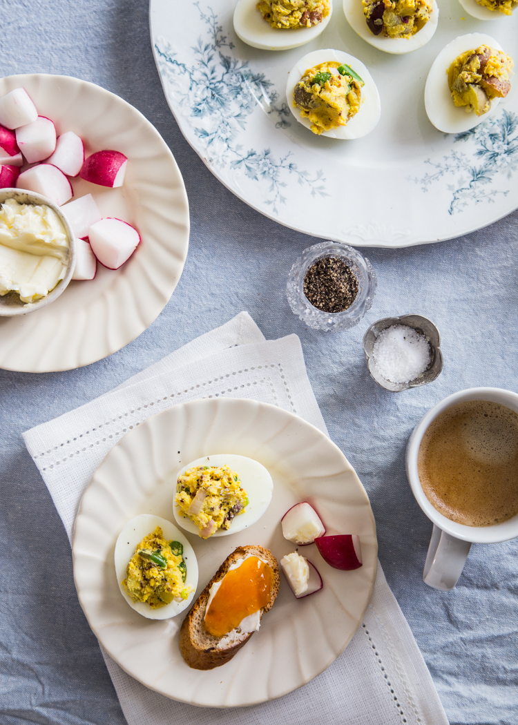 Nicoise Deviled Eggs | JellyToastBlog.com