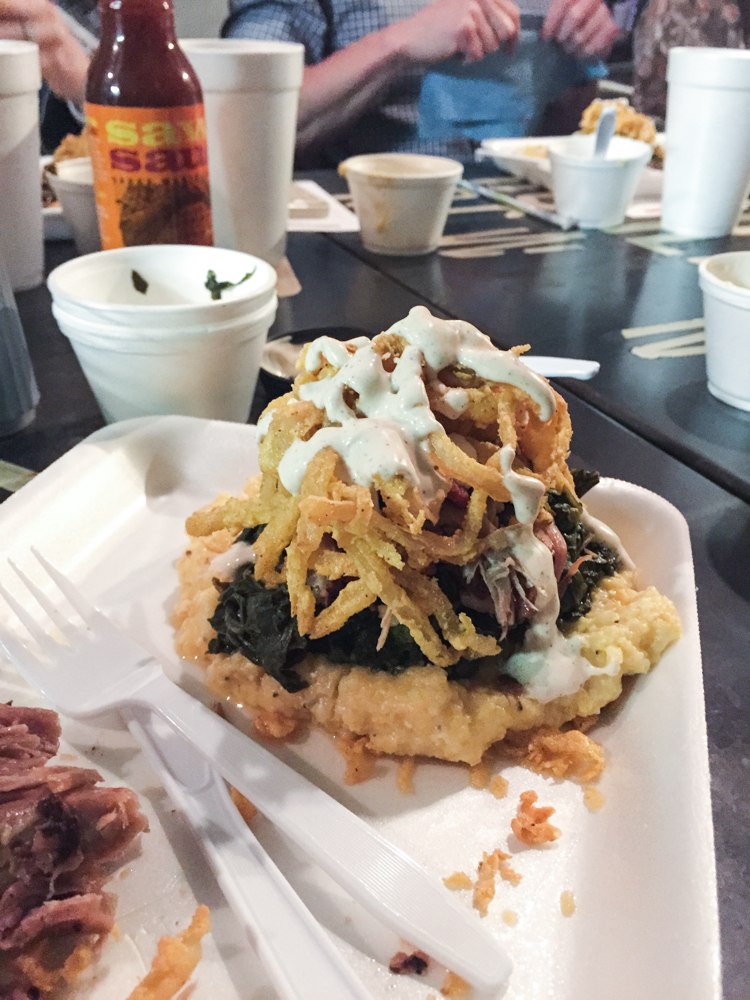 Grits Greens and Pork at Saws Juke Joint | JellyToastBlog.com