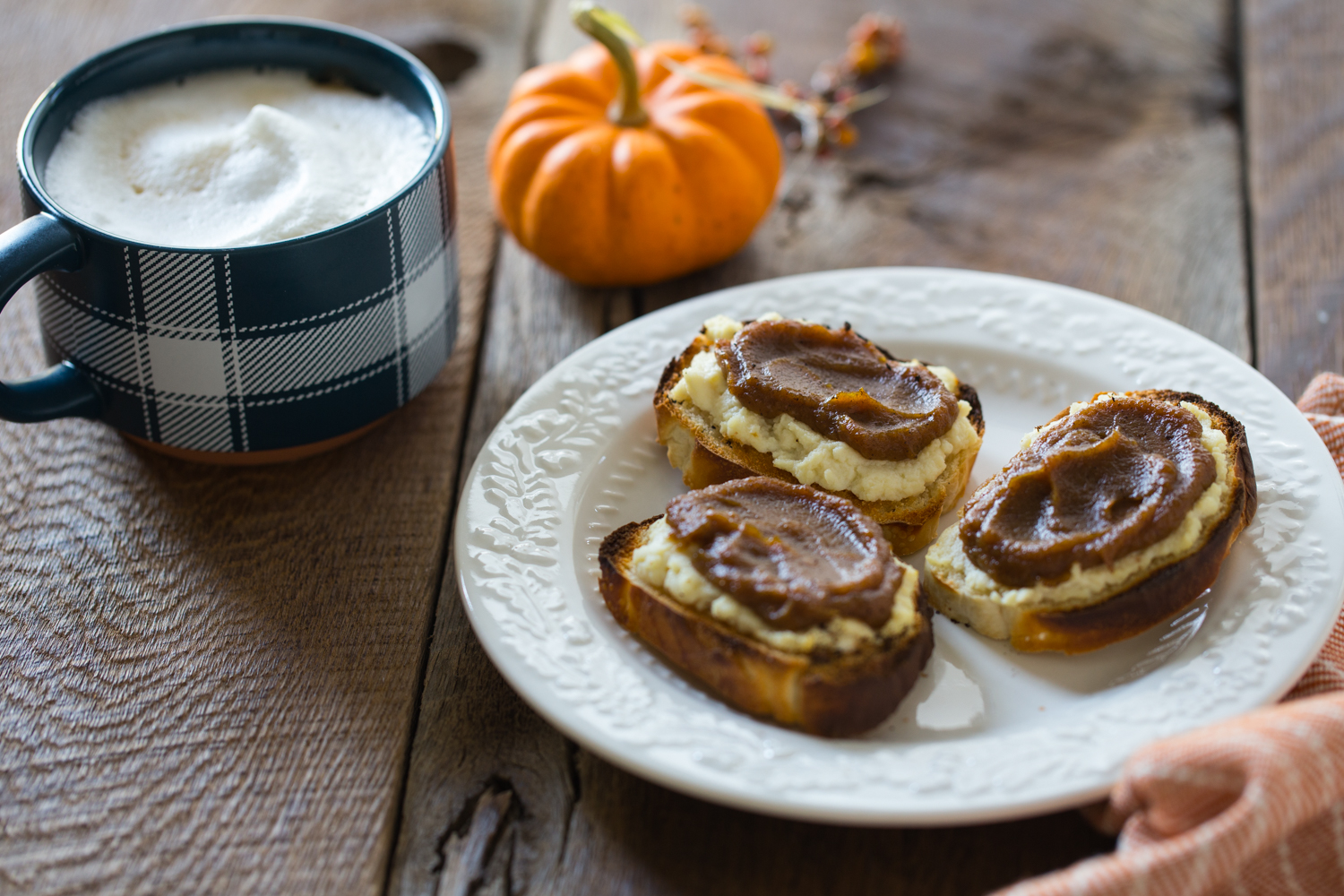 Pumpkin Butter Ricotta Cheese Toast | JellyToastBlog.com