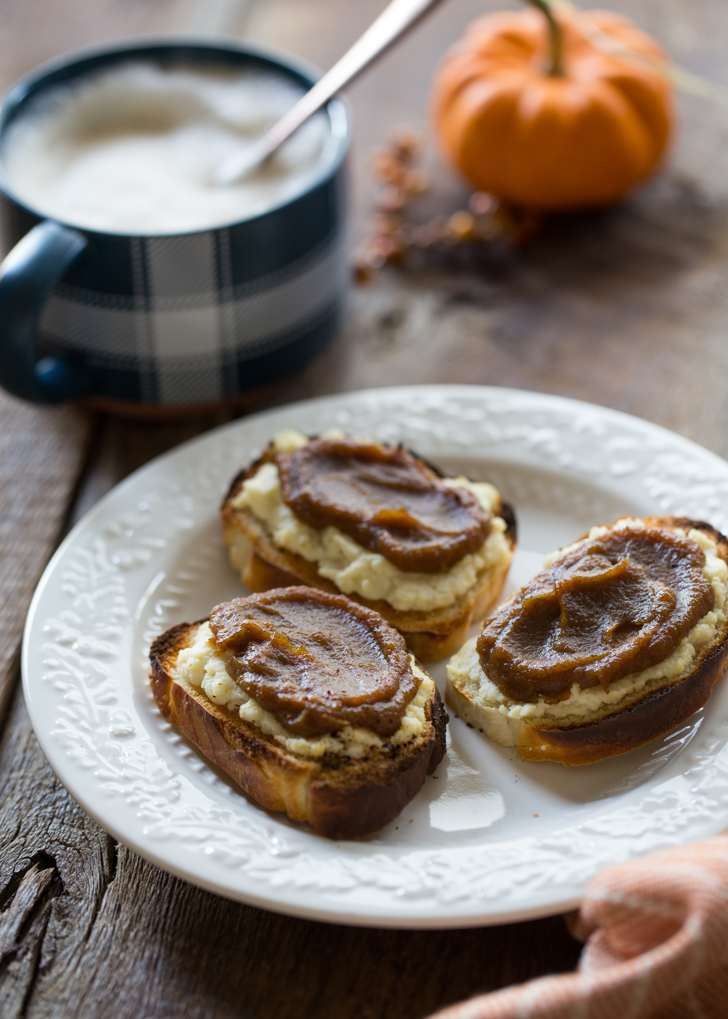 Pumpkin Butter Ricotta Cheese Toast | JellyToastBlog.com