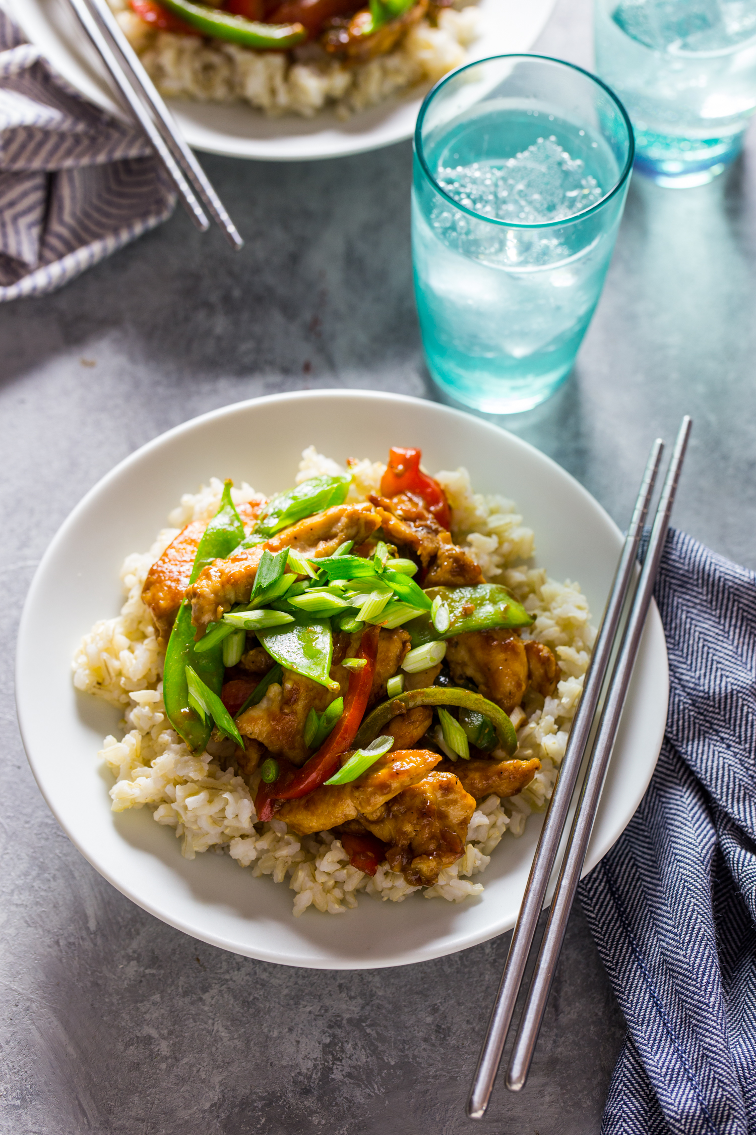 Quick and easy, Ginger Chicken Stir Fry for a busy weeknight.