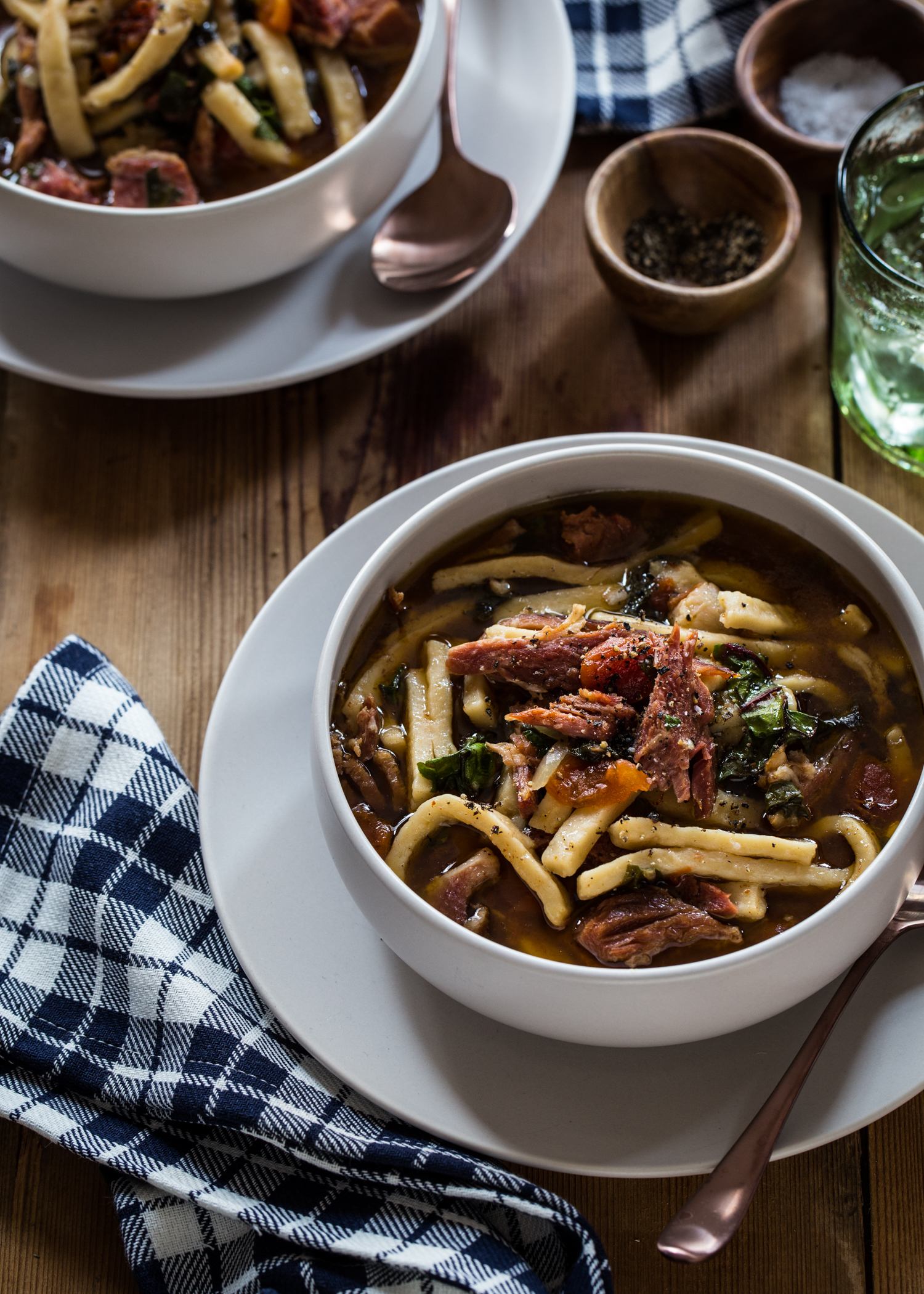 Slow Cooker Ham Noodle Soup | JellyToastBlog.com