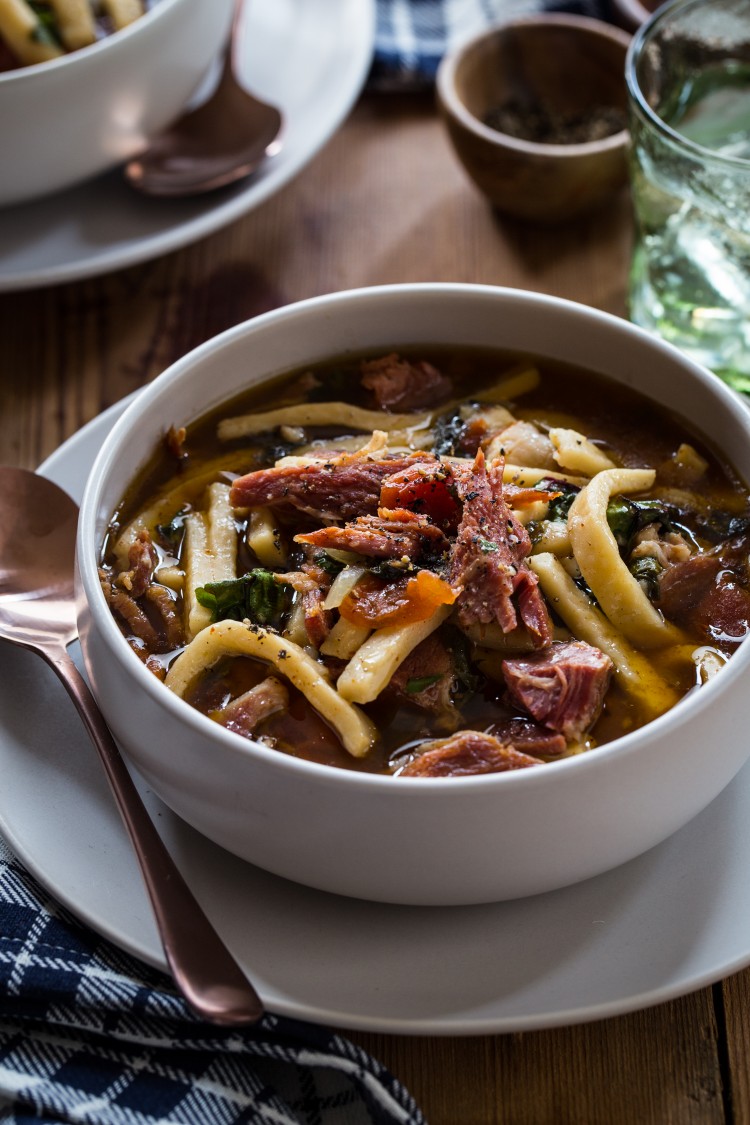 Slow Cooker Ham Noodle Soup Jelly Toast