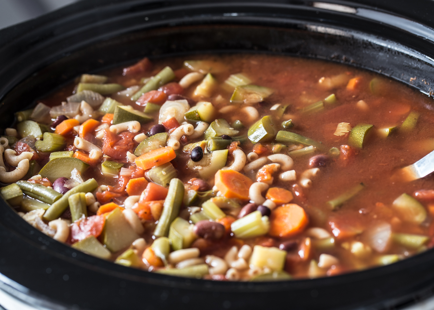Rich, chunky Slow Cooker Minestrone Soup is perfect any night of the week.