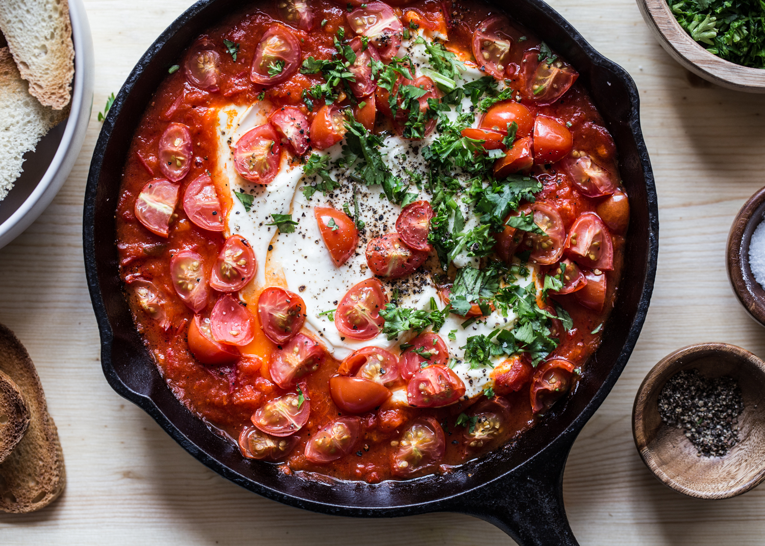 Baked Goat Cheese with Harissa is a warm, bubbling dip perfect for any party you might be throwing