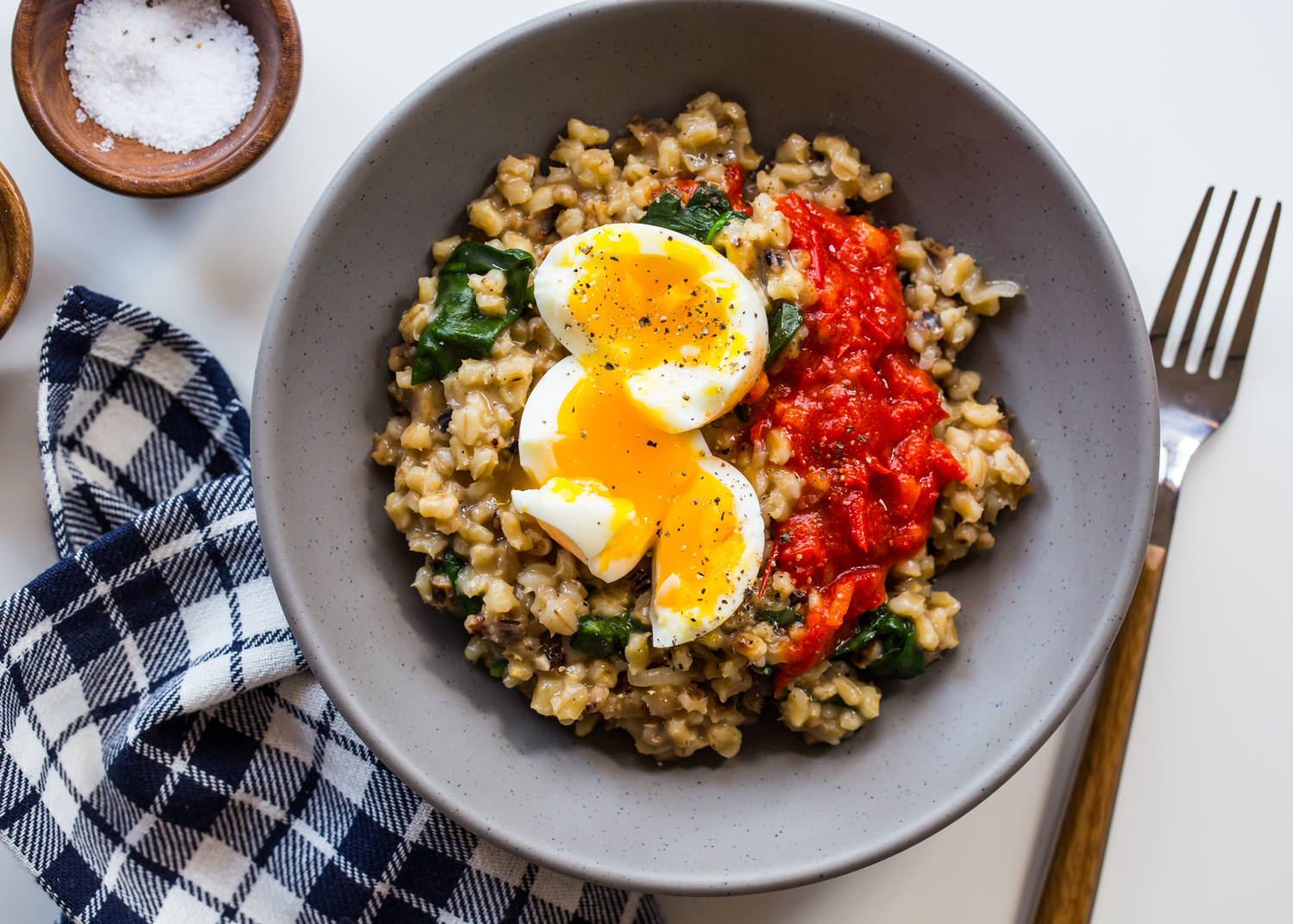 Barley Spinach Risotto made with Swanson® broth is full of flavor and will fit with any winter meal