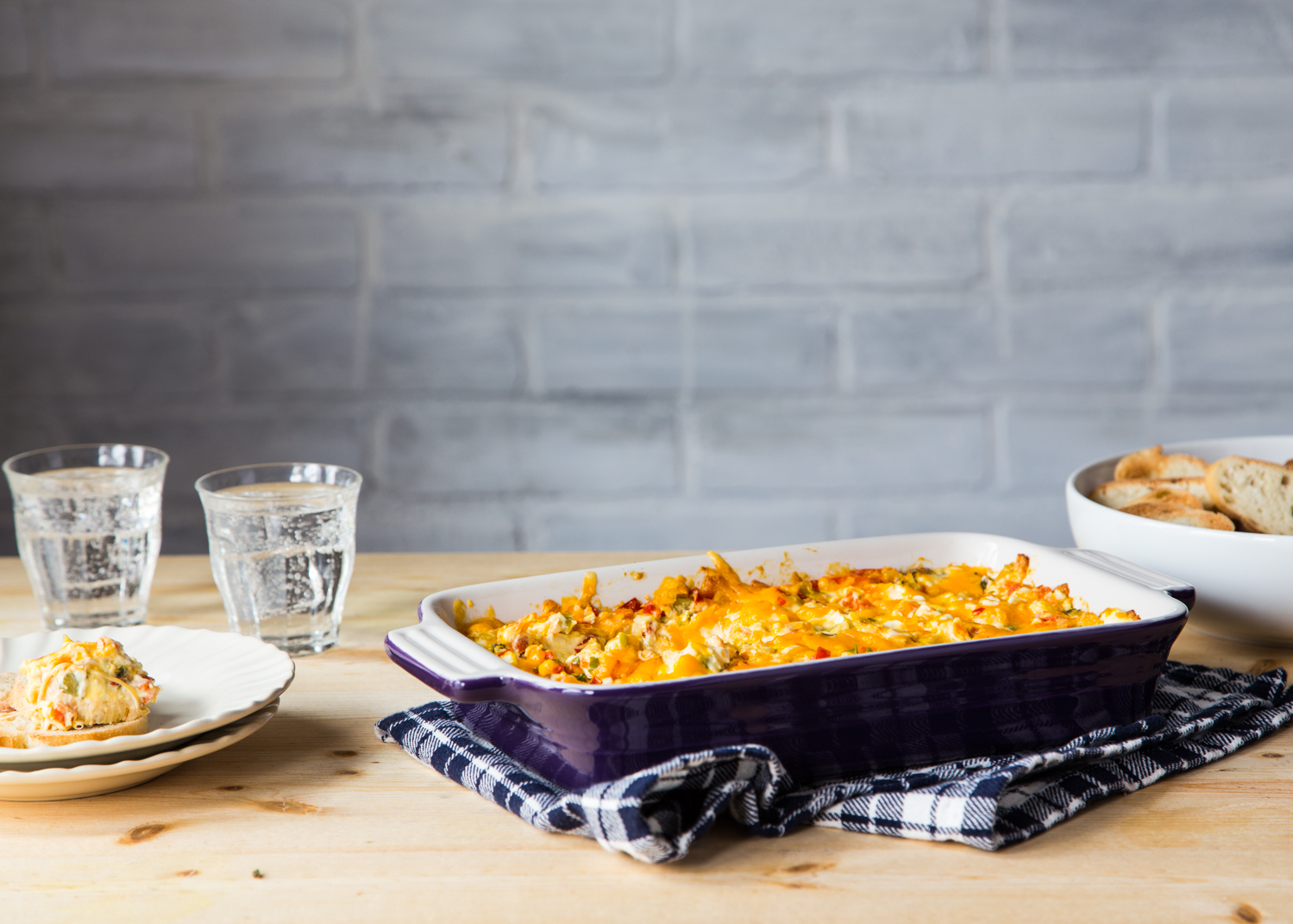 Baked Vegetable Cheese Dip made with Challenge Dairy Cream Cheese