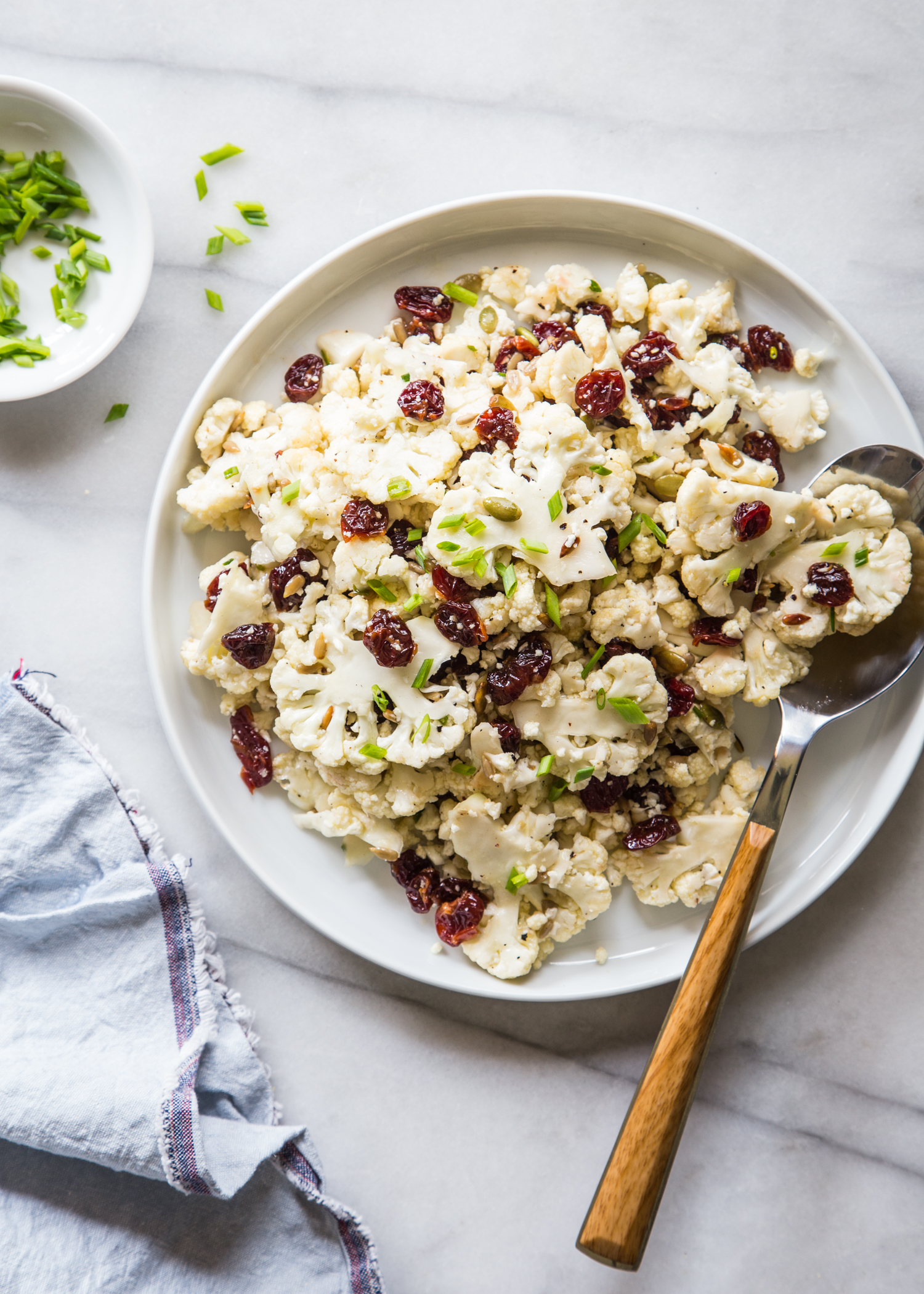 Cauliflower Tart Cherry Salad with dried Montmorency Tart Cherries from Jelly Toast | Emily Caruso