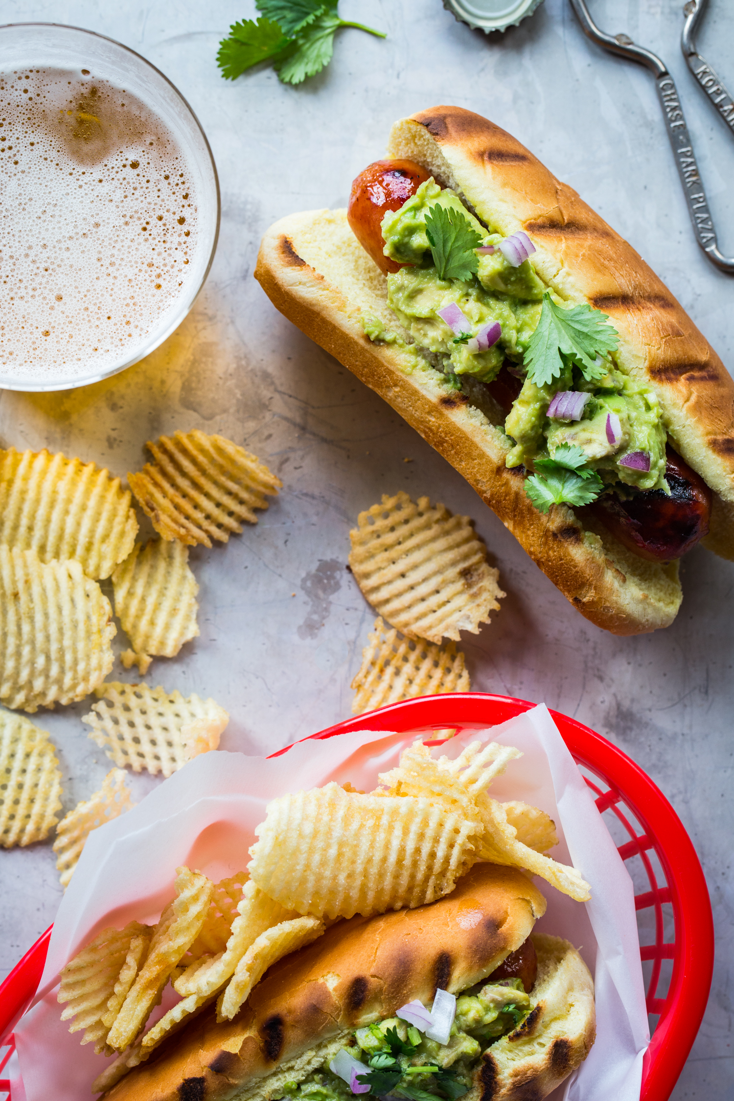 Homemade Hot Dog Toppings - Guacamole Dogs