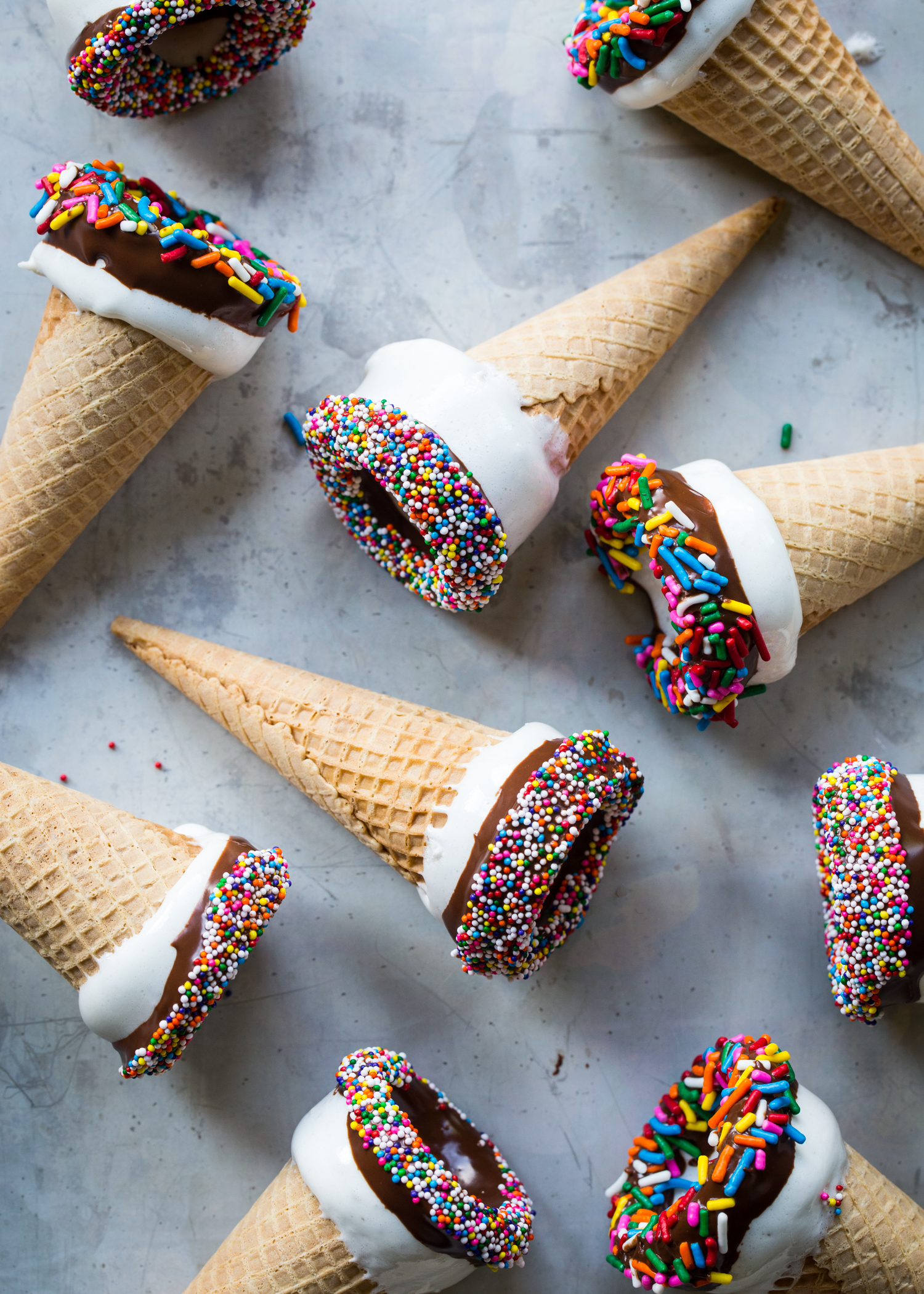 Marshmallow Dipped Ice Cream Cones Jelly Toast