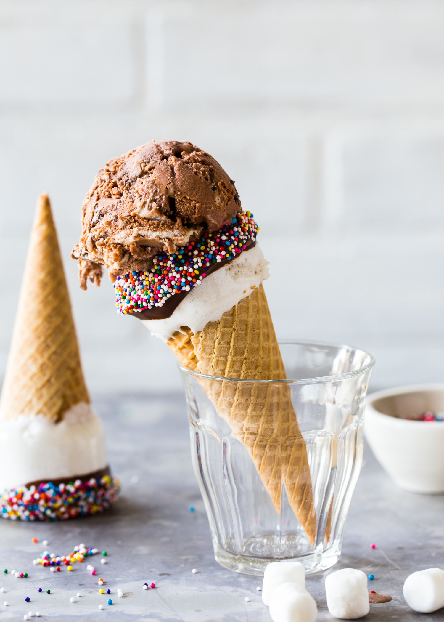 Marshmallow Dipped Ice Cream Cones - Jelly Toast