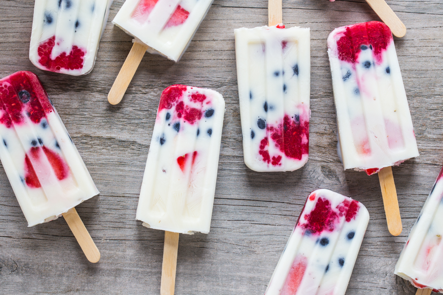 Creamy Vanilla Berry Popsicles