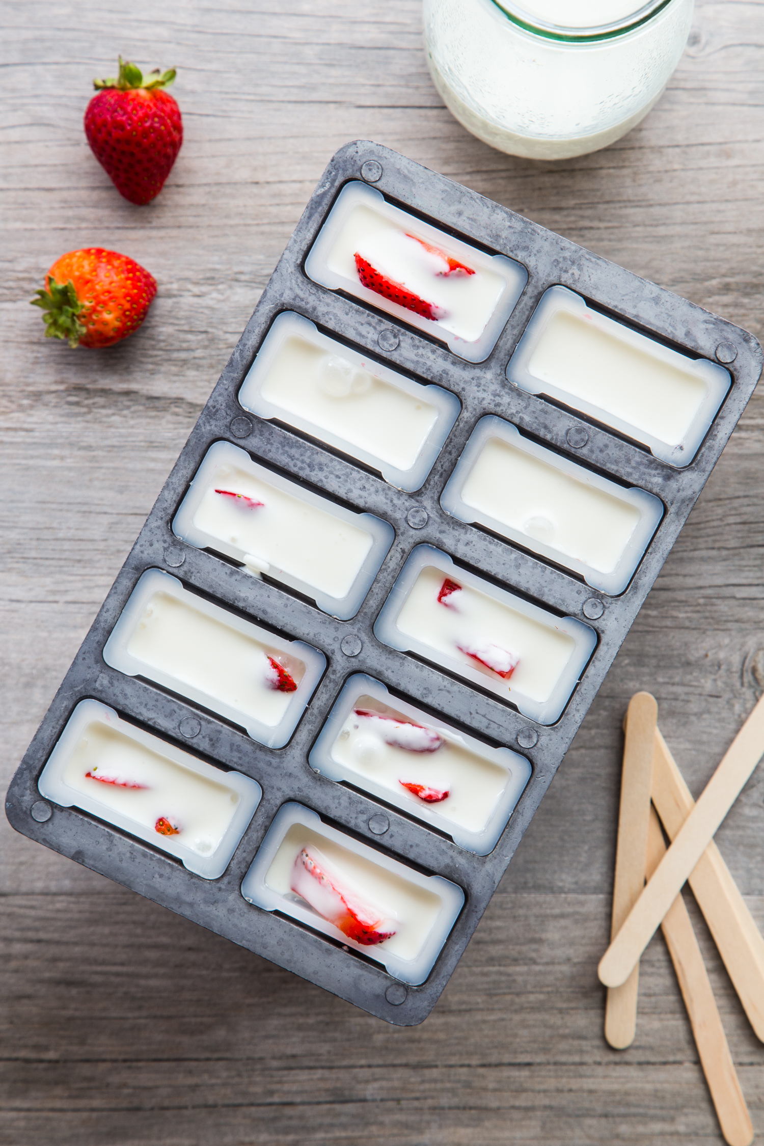 Creamy Vanilla Berry Popsicles made with wholesome milk and yogurt