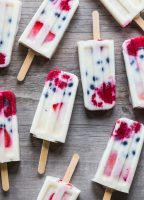 Creamy Vanilla Berry Popsicles made with wholesome milk, fresh berries, and vanilla yogurt