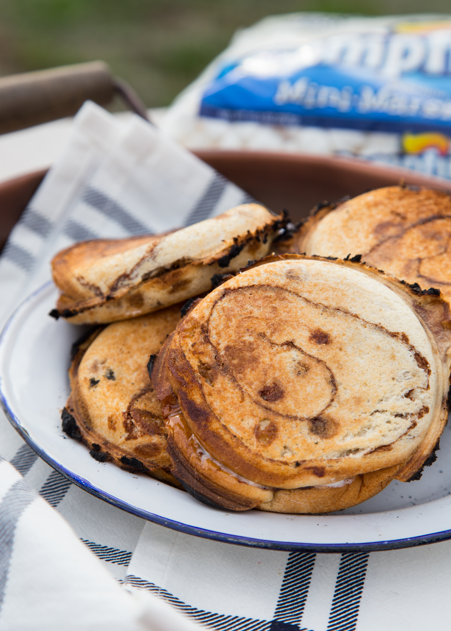 S'mores Pudgy Pies with Campfire® Marshmallows for the best campfire dessert!