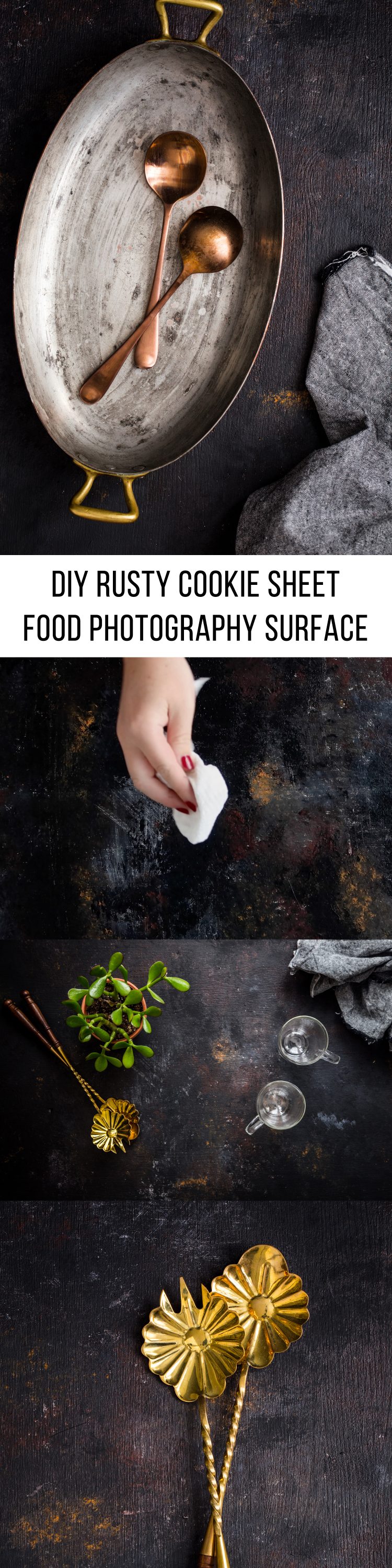 DIY Rusty Cookie Sheet Food Photography Surface VIDEO Jelly Toast