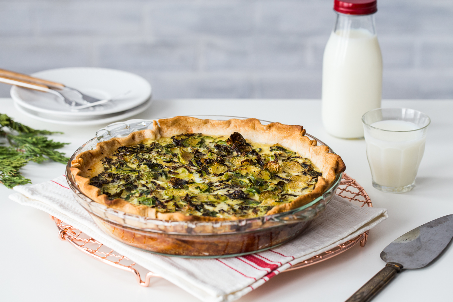 Gebratene Rosenkohl-Quiche