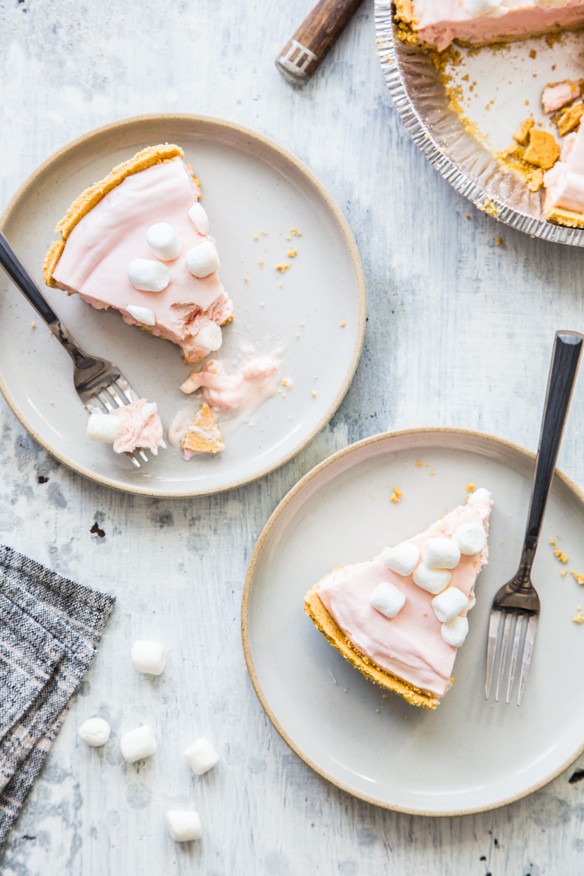 Marshmallow Ice Cream Pie from Jelly Toast with Campfire Marshmallow Cherry Roasters