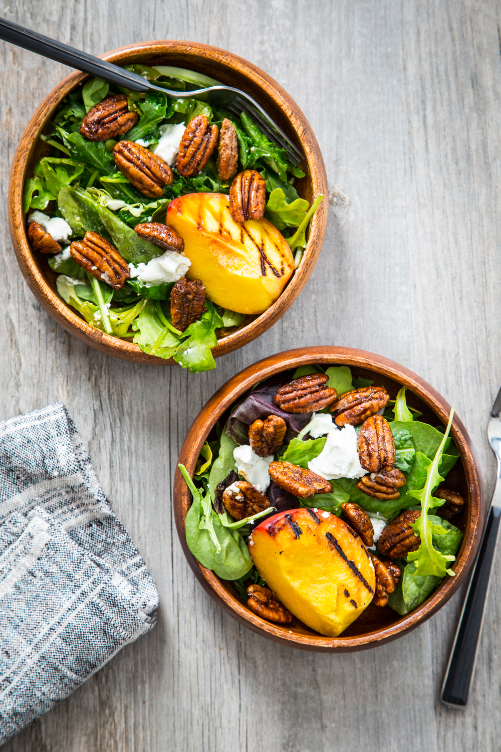 Spiced Pecan Grilled Peach Salad