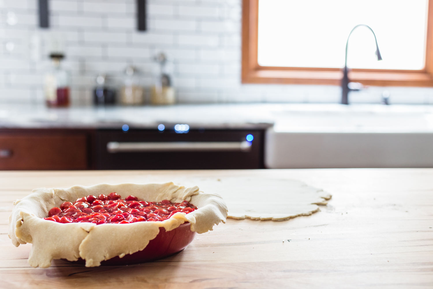 Tart Cherry Amaretto Pie Crust and filling