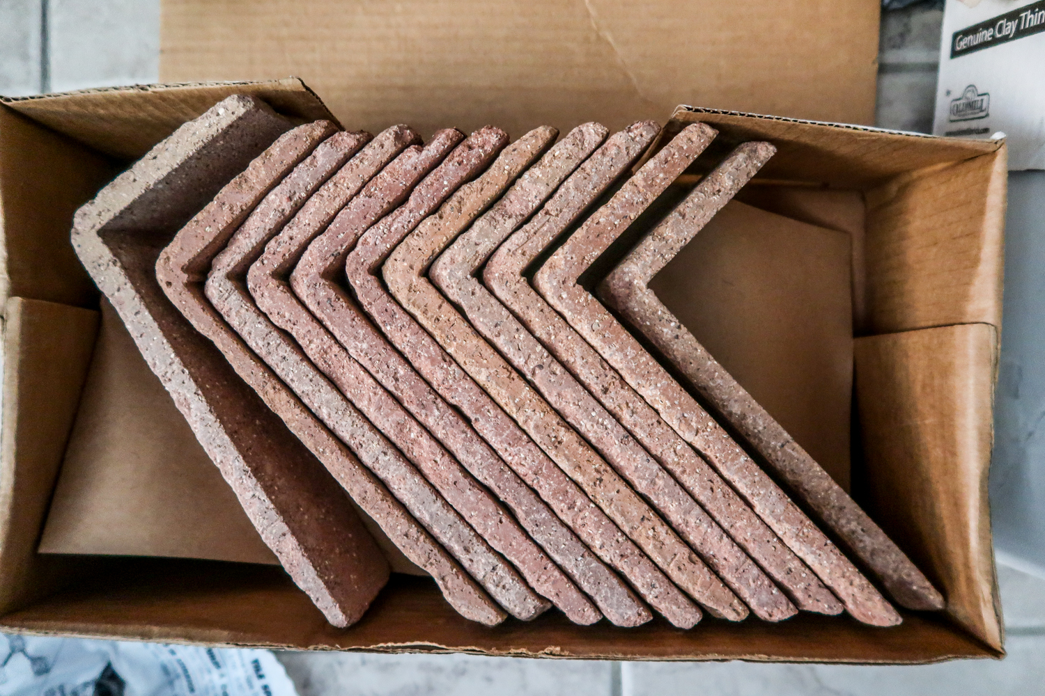 box of corner brick veneer pieces