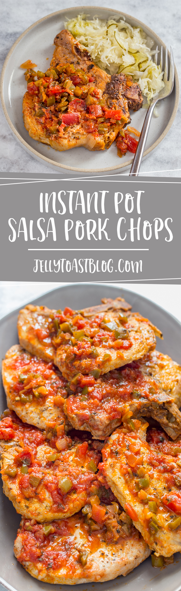 Two Ingredient Instant Pot Salsa Pork Chops - Jelly Toast