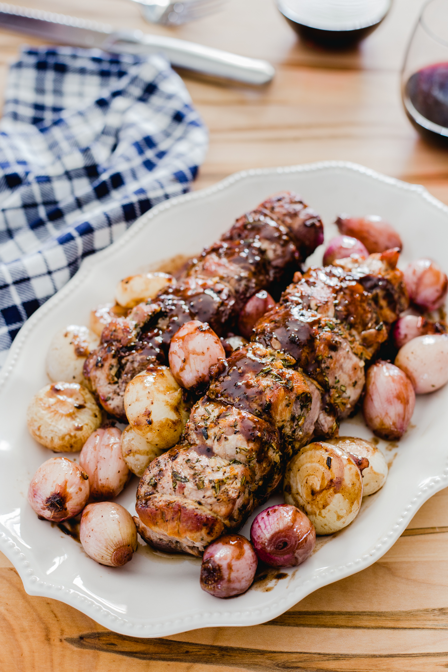 Garlic Herb Pork Tenderloin with Roasted Onions and ...